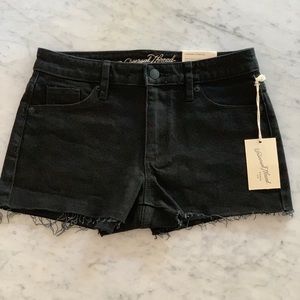 Black High-Rise Shortie Shorts